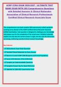 ACRP CCRA EXAM 2026-2027 - ULTIMATE TEST &NewLine;BANK EXAM WITH 200 Comprehensive Questions &NewLine;with Detailed Answers & Clinical Rationales &NewLine;Association of Clinical Research Professionals &NewLine;Certified Clinical Research Associate Exam
