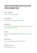 HEALTH PRAXIS PASSED EXAM 4 HIGH-YIELD&NewLine;TOPICS SUMMARY 2026