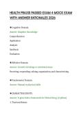 HEALTH PRAXIS PASSED EXAM 4 MOCK EXAM&NewLine;WITH ANSWER RATIONALES 2026&NewLine;
