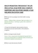 HEALTH PROMOTION THROUGHOUT THE LIFE&NewLine;SPAN ACTUAL EXAM PAPER 2026 COMPLETE&NewLine;QUESTIONS AND SOLUTIONS GRADED A PLUS&NewLine;WELLNESS EDUCATION GUIDE