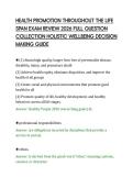 HEALTH PROMOTION THROUGHOUT THE LIFE&NewLine;SPAN EXAM REVIEW 2026 FULL QUESTION&NewLine;COLLECTION HOLISTIC WELLBEING DECISION&NewLine;MAKING GUIDE&NewLine;