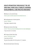 HEALTH PROMOTION THROUGHOUT THE LIFE&NewLine;SPAN FINAL PAPER 2026 COMPLETE ANSWERS&NewLine;DEVELOPMENTAL CARE PRACTICE RESOURCE