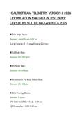 HEALTHSTREAM TELEMETRY VERSION 3 2026&NewLine;CERTIFICATION EVALUATION TEST PAPER&NewLine;QUESTIONS SOLUTIONS GRADED A PLUS&NewLine;