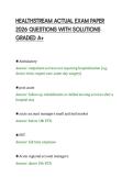 HEALTHSTREAM ACTUAL EXAM PAPER&NewLine;2026 QUESTIONS WITH SOLUTIONS&NewLine;GRADED A&plus;