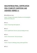 HEALTHSTREAM FINAL CERTIFICATION&NewLine;2026 COMPLETE QUESTIONS AND&NewLine;ANSWERS VERIFIED A&plus;&NewLine;