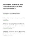 FISDAP AIRWAY ACTUAL EXAM PAPER&NewLine;2026 COMPLETE QUESTIONS WITH&NewLine;SOLUTIONS GRADED A&plus;