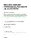 FISDAP AIRWAY CERTIFICATION&NewLine;EVALUATION 2026 COMPLETE QUESTIONS&NewLine;AND ACCURATE ANSWERS&NewLine;