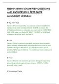 FISDAP AIRWAY EXAM PREP QUESTIONS&NewLine;AND ANSWERS FULL TEST PAPER&NewLine;ACCURACY CHECKED&NewLine;