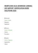 HEARTCODE ACLS ADVANCED CARDIAC&NewLine;LIFE SUPPORT CERTIFICATION PAPER&NewLine;SOLUTIONS 2026