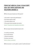 FISDAP EMT MEDICAL EXAM 3 EXAM SCRIPT&NewLine;2026 TEST PAPER QUESTIONS AND&NewLine;SOLUTIONS GRADED A&plus;