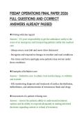 FISDAP OPERATIONS FINAL PAPER 2026&NewLine;FULL QUESTIONS AND CORRECT&NewLine;ANSWERS ALREADY PASSED