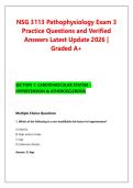 NSG 3113 Pathophysiology Exam 3 &NewLine;Practice Questions and Verified &NewLine;Answers Latest Update 2026 &vert; &NewLine;Graded A&plus;