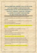HAWAII DRIVERS PERMIT TEST EXAM WITH &NewLine;ACTUAL CORRECT QUESTIONS AND &NewLine;VERIFIED DETAILED ANSWERS&vert;FREQUENTLY &NewLine;TESTING VERSION&vert; ALREADY GRADED &NewLine;A&plus;&vert;NEWEST&vert;EXPERT VERIFIED FOR &NewLine;GUARANTEED PASS 2026-2027 