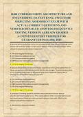 D488 CYBERSECURITY ARCHITECTURE AND &NewLine;ENGINEERING OA TEST BANK 1&sol;WGU D488 &NewLine;OBJECTIVE ASSESSMENT EXAM WITH &NewLine;ACTUAL CORRECT QUESTIONS AND &NewLine;VERIFIED DETAILED ANSWERS&vert;FREQUENTLY &NewLine;TESTING VERSION&vert; ALREADY GRADED &NewLine;A&plus;&vert;NEWEST&vert;EXPERT VERIFIED FOR &NewLine;GUARANTEED
