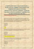 COMPTIA PENTEST&plus; EXAM TEST BANK 1 &NewLine;WITH ACTUAL CORRECT QUESTIONS AND &NewLine;VERIFIED DETAILED ANSWERS&vert; &NewLine;FREQUENTLY TESTING VERSION &vert; ALREADY &NewLine;GRADED A&plus;&vert;NEWEST&vert;EXPERT VERIFIED FOR &NewLine;GUARANTEED PASS 2026-2027 