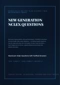 NGN NCLEX Questions 2026&sol;2027 &vert; Real Exam-Style Q&A &vert; 100&percnt; Correct &vert; Graded A&plus; &vert; Pass Guaranteed&NewLine;&NewLine;