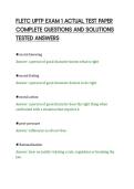 FLETC UPTP EXAM 1 ACTUAL TEST PAPER&NewLine;COMPLETE QUESTIONS AND SOLUTIONS&NewLine;TESTED ANSWERS&NewLine;