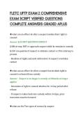 FLETC UPTP EXAM 2 COMPREHENSIVE&NewLine;EXAM SCRIPT VERIFIED QUESTIONS&NewLine;COMPLETE ANSWERS GRADED APLUS&NewLine;