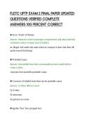 FLETC UPTP EXAM 2 FINAL PAPER UPDATED&NewLine;QUESTIONS VERIFIED COMPLETE&NewLine;ANSWERS 100 PERCENT CORRECT&NewLine;