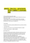 ABSITE - TRAUMA &ndash; QUESTIONS WITH CORRECT ANSWERS 2026 update