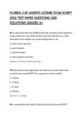 FLORIDA 2-20 AGENTS LICENSE EXAM SCRIPT&NewLine;2026 TEST PAPER QUESTIONS AND&NewLine;SOLUTIONS GRADED A&plus;
