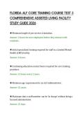 FLORIDA ALF CORE TRAINING COURSE TEST 3&NewLine;COMPREHENSIVE ASSISTED LIVING FACILITY&NewLine;STUDY GUIDE 2026