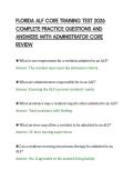 FLORIDA ALF CORE TRAINING TEST 2026&NewLine;COMPLETE PRACTICE QUESTIONS AND&NewLine;ANSWERS WITH ADMINISTRATOR CORE&NewLine;REVIEW