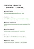 FLORIDA CIVIC LITERACY TEST&NewLine;COMPREHENSIVE COURSE REVIEW