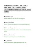 FLORIDA CIVICS LITERACY REAL EXAM 4&NewLine;FINAL PAPER 2026 COMPLETE SOLVED&NewLine;QUESTIONS PRACTICE REVISION PACK EXPERT&NewLine;REVIEW