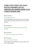 FLORIDA CIVICS LITERACY REAL EXAM 4&NewLine;PRACTICE ASSESSMENT 2026 FULL&NewLine;QUESTIONS AND ANSWERS GRADED A PLUS&NewLine;COMPLETE REVISION GUIDE&NewLine;