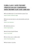 FLORIDA CLASS C WATER TREATMENT&NewLine;OPERATOR EXAM 600 COMPREHENSIVE&NewLine;WATER TREATMENT PLANT STUDY GUIDE 2026
