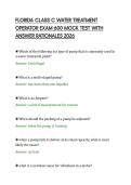 FLORIDA CLASS C WATER TREATMENT&NewLine;OPERATOR EXAM 600 MOCK TEST WITH&NewLine;ANSWER RATIONALES 2026
