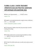 FLORIDA CLASS C WATER TREATMENT&NewLine;OPERATOR EXAM 600 PRACTICE QUESTIONS&NewLine;WITH DETAILED EXPLANATIONS 2026&NewLine;