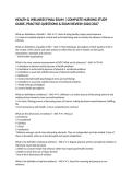 HEALTH & WELLNESS FINAL EXAM &vert; COMPLETE NURSING STUDY GUIDE&comma; PRACTICE QUESTIONS & EXAM REVIEW 2026&sol;2027