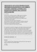 NR565&sol;NR 565 ADVANCED PHARMACOLOGY &NewLine;MIDTERM EXAM QUESTIONS AND CORRECT &NewLine;ANSWERS &lpar;VERIFIED ANSWERS&rpar; PLUS &NewLine;RATIONALES 2026&sol;2027 Q&A &vert; INSTANT &NewLine;DOWNLOAD PDF