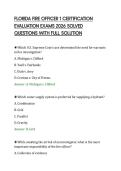 FLORIDA FIRE OFFICER 1 CERTIFICATION&NewLine;EVALUATION EXAMS 2026 SOLVED&NewLine;QUESTIONS WITH FULL SOLUTION