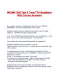 MCOM 1300 Test 4 Dean TTU Questions With Correct Answers