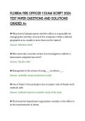 FLORIDA FIRE OFFICER 1 EXAM SCRIPT 2026&NewLine;TEST PAPER QUESTIONS AND SOLUTIONS&NewLine;GRADED A&plus;&NewLine;
