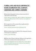 FLORIDA LAWS AND RULES CHIROPRACTIC&NewLine;BOARD EXAMINATION TEST COMPLETE&NewLine;QUESTIONS AND CORRECT ANSWERS&NewLine;