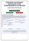 CERTIFIED OCCUPANCY SPECIALIST &lpar;COS&rpar; COMPREHENSIVE EXAM 2026&colon; The Ultimate Practice Test Bank with 160 Verified Questions&comma; Detailed Rationales&comma; and 100&percnt; Pass Guarantee