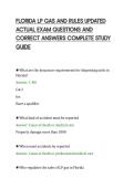 FLORIDA LP GAS AND RULES UPDATED&NewLine;ACTUAL EXAM QUESTIONS AND&NewLine;CORRECT ANSWERS COMPLETE STUDY&NewLine;GUIDE&NewLine;