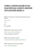 FLORIDA LP MASTER QUALIFIER ACTUAL&NewLine;EXAM PAPER 2026 COMPLETE QUESTIONS&NewLine;WITH SOLUTIONS GRADED A&plus;