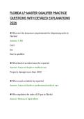 FLORIDA LP MASTER QUALIFIER PRACTICE&NewLine;QUESTIONS WITH DETAILED EXPLANATIONS&NewLine;2026&NewLine;