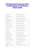 ATI Med-Surg Proctored 2024 &ndash; Comprehensive Test Bank & Study Guide&NewLine;&NewLine;&NewLine;&NewLine;