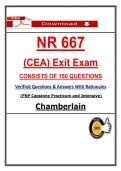 NR 667&sol; NR 667 Chamberlain CEA Exit Exam &lpar;Latest 2026 &sol; 2027&rpar;&colon; Most Comprehensive Qs & FNP&semi; Ans - to Pass the Exam
