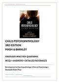 Child Psychopathology 3rd Edition Test Bank &vert; Mash & Barkley &vert; Graduate MCQs&comma; Answers & Detailed Rationales