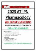 Pass ATI PN Pharmacology 2023 Proctored Exam with 2023 NGN Questions & Case Scenarios &vert; Get A Level 2 or Higher &lpar;Updated PDF&rpar;