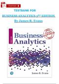 Business Analytics &lpar;3rd Edition&rpar; by James R&period; Evans &ndash; Test Bank &ndash; Chapters 1&ndash;16 Complete Practice Questions with Answers