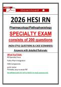 Pass the 2026 HESI RN Pharmacology&sol;Pathophysiology Specialty Exam with NGN Questions and Case Scenarios&comma; Detailed Rationales &vert; &lpar;100&percnt; Guarantee Pass&rpar;