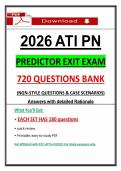 Pass the 2026 ATI PN Predictor Exit Exam with 720&plus; NGN Questions & Case Scenarios&comma; Detailed Rationales&lpar;100&percnt; Guarantee Pass&rpar;